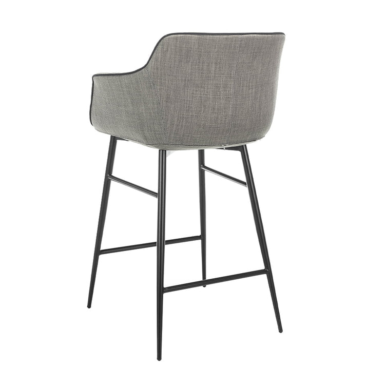 Upholstered stool with black steel frame - Angel Cerda S.L.