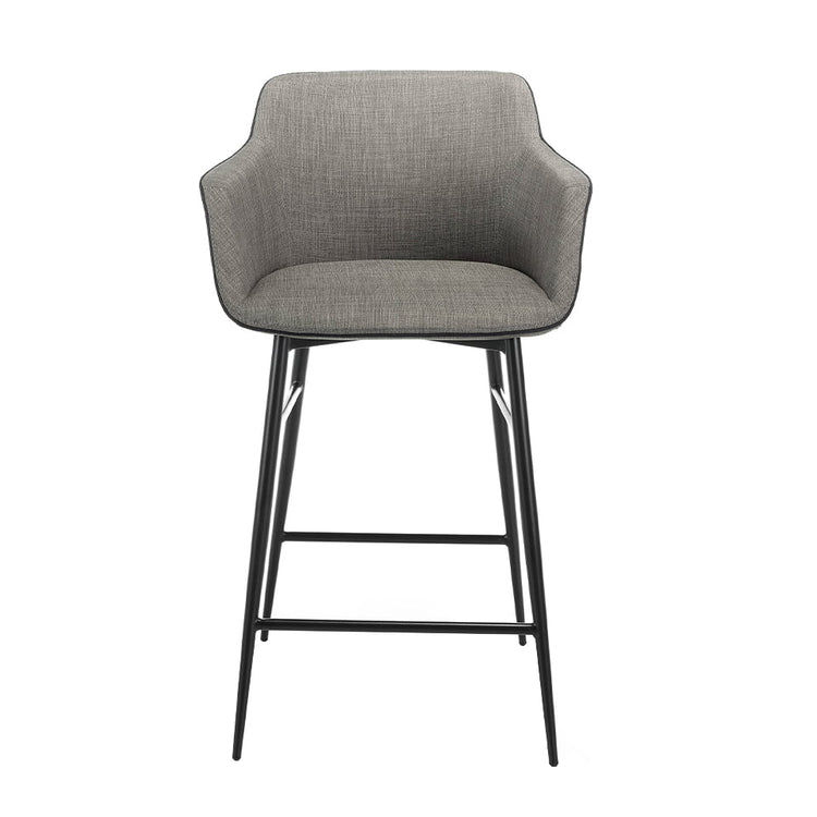 Upholstered stool with black steel frame - Angel Cerda S.L.