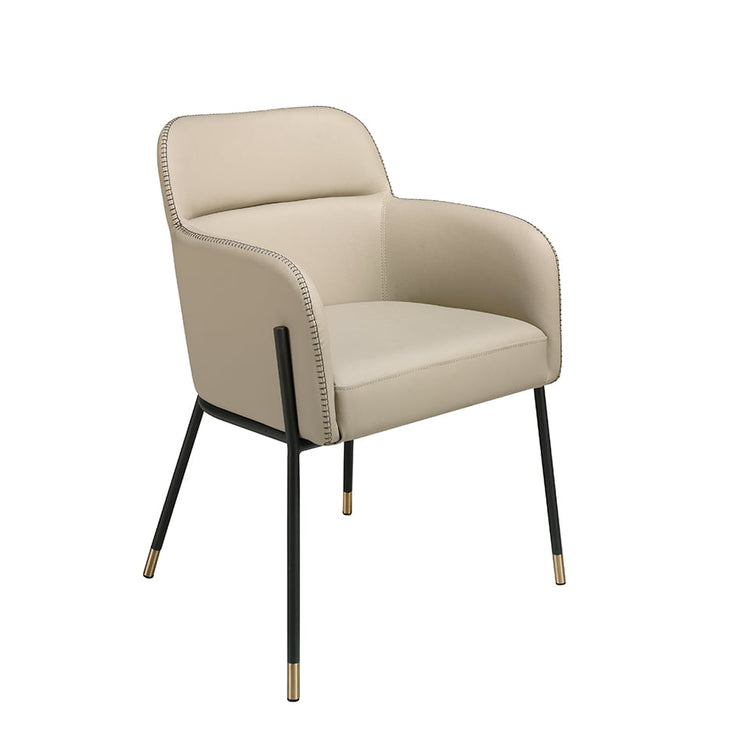 Beige eco-leather dining chair - Angel Cerda S.L