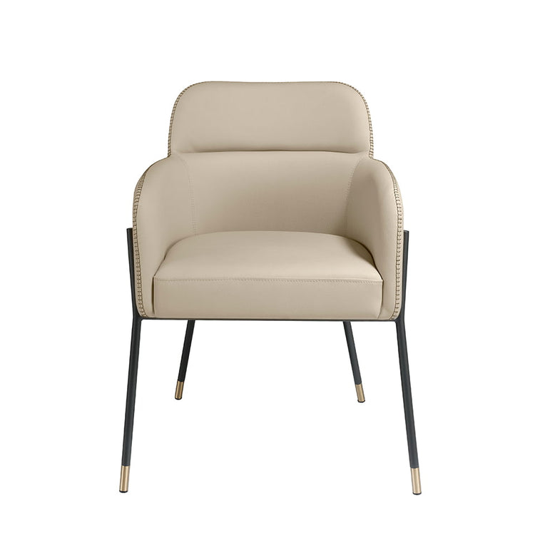 Beige eco-leather dining chair - Angel Cerda S.L