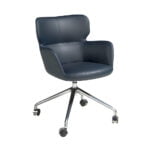 Blue leatherette swivel office chair-Angel Cerdá