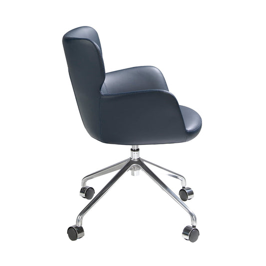 Blue leatherette swivel office chair-Angel Cerdá