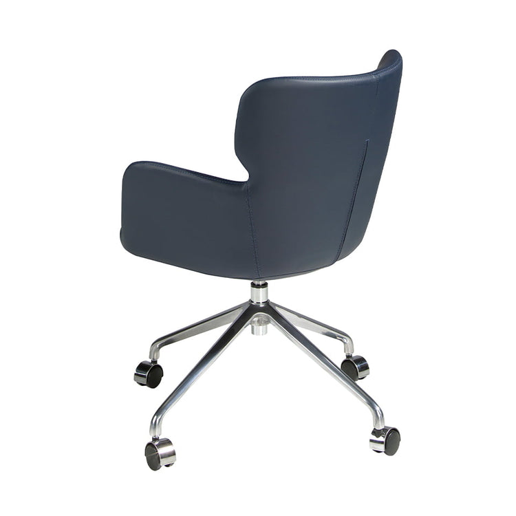 Blue leatherette swivel office chair-Angel Cerdá