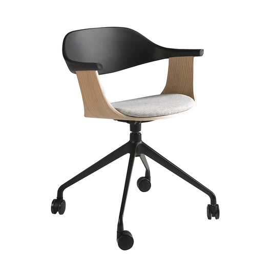 office chair grey fabric and black pvc - Angel Cerdá