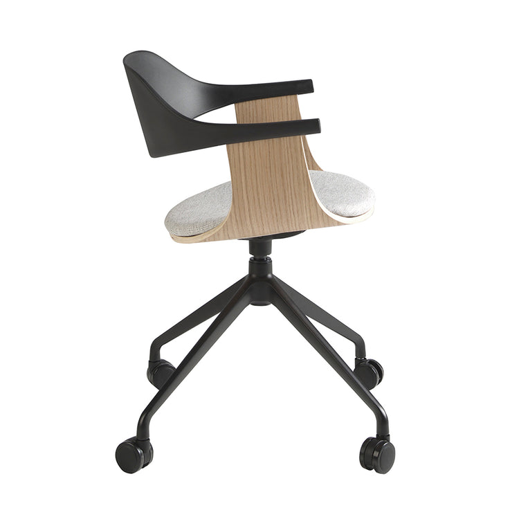 office chair grey fabric and black pvc - Angel Cerdá