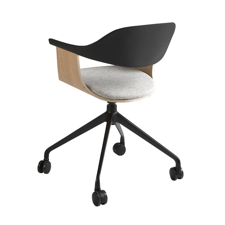 office chair grey fabric and black pvc - Angel Cerdá