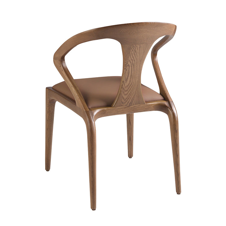 Brown and walnut leatherette chair - Angel Cerdá