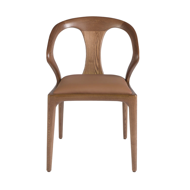 Brown and walnut leatherette chair - Angel Cerdá