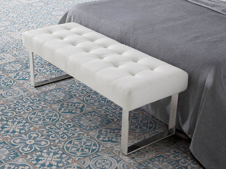 Upholstered bench stool with stainless steel frame - Angel Cerdá S.L