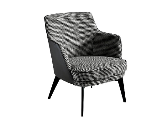 ARMCHAIR UPHOLSTERED IN HOUNDSTOOTH FABRIC