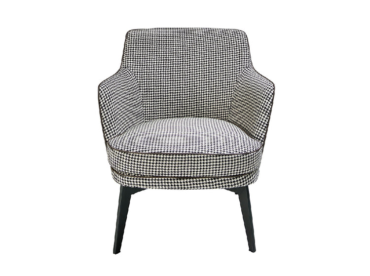 ARMCHAIR UPHOLSTERED IN HOUNDSTOOTH FABRIC