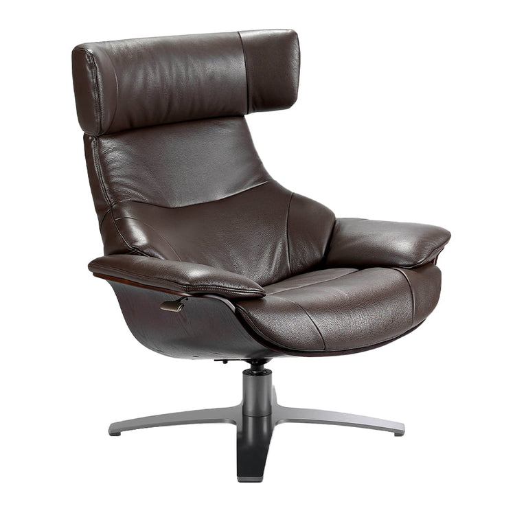 Swivel armchair upholstered in leather with reclining - Angel Cerdá S.L