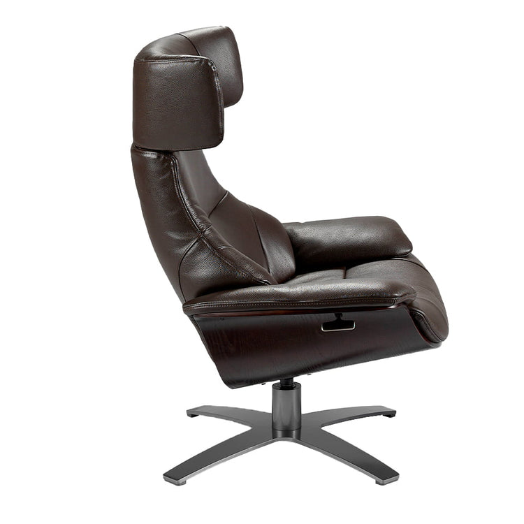 Swivel armchair upholstered in leather with reclining - Angel Cerdá S.L