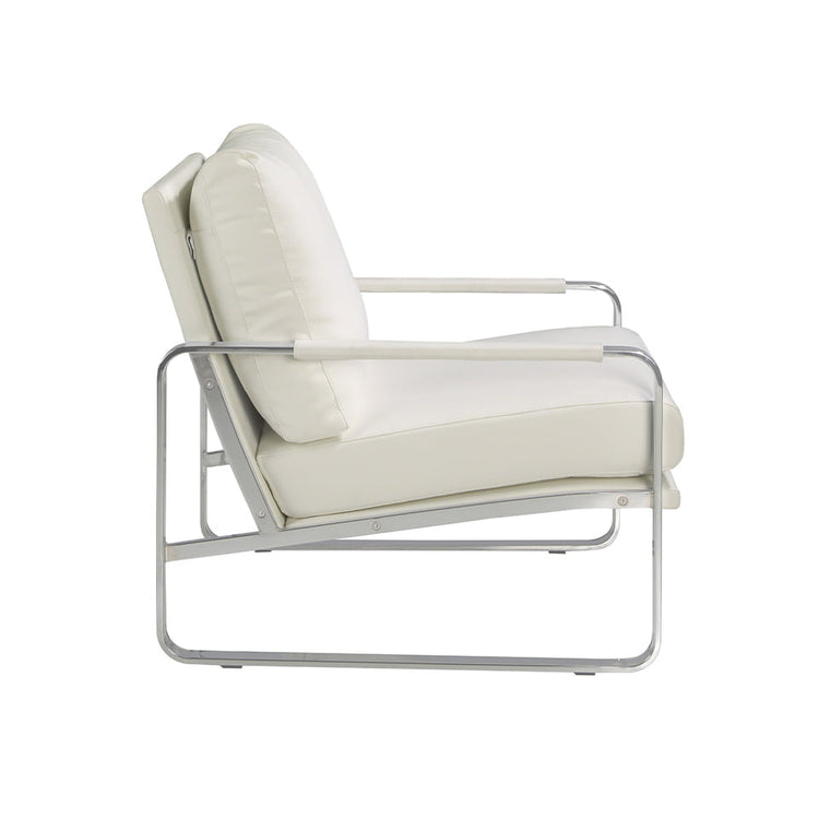 Upholstered armchair with stainless steel frame - Angel Cerdá S.L