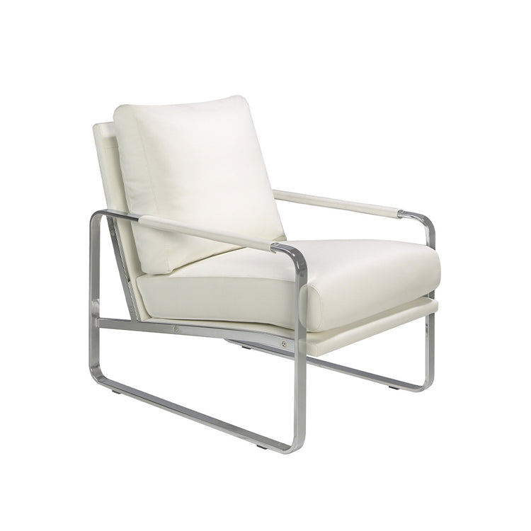 Upholstered armchair with stainless steel frame - Angel Cerdá S.L