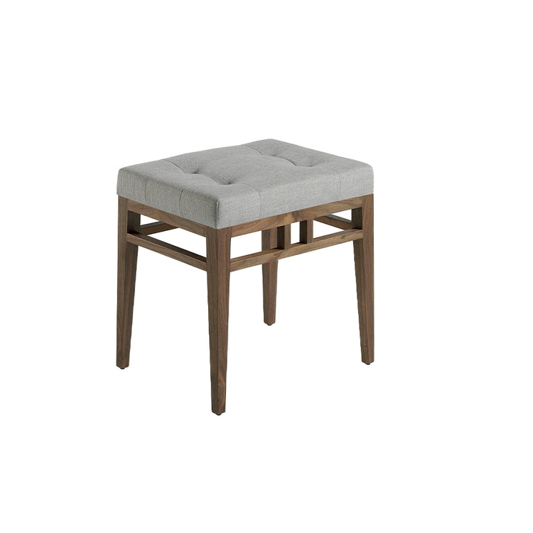 Footstool with wooden structure with walnut plating - Angel Cerdá, S.L.