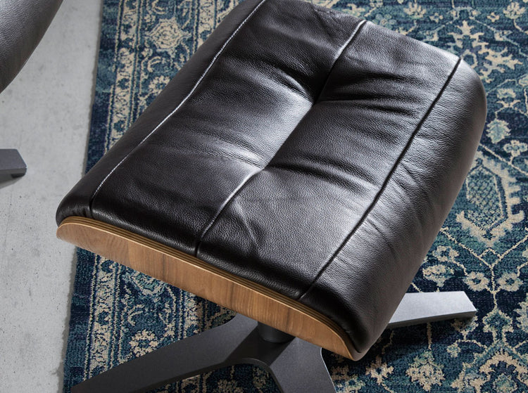 Swivel ottoman upholstered in cowhide - Angel Cerdá S.L