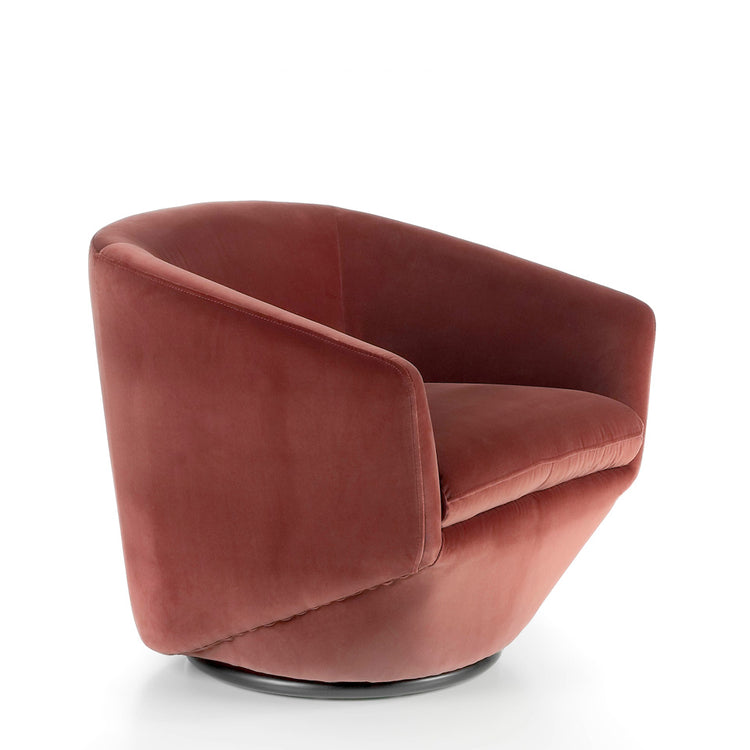 Swivel upholstered armchair in velvet effect fabric - Angel Cerdá, S.L.