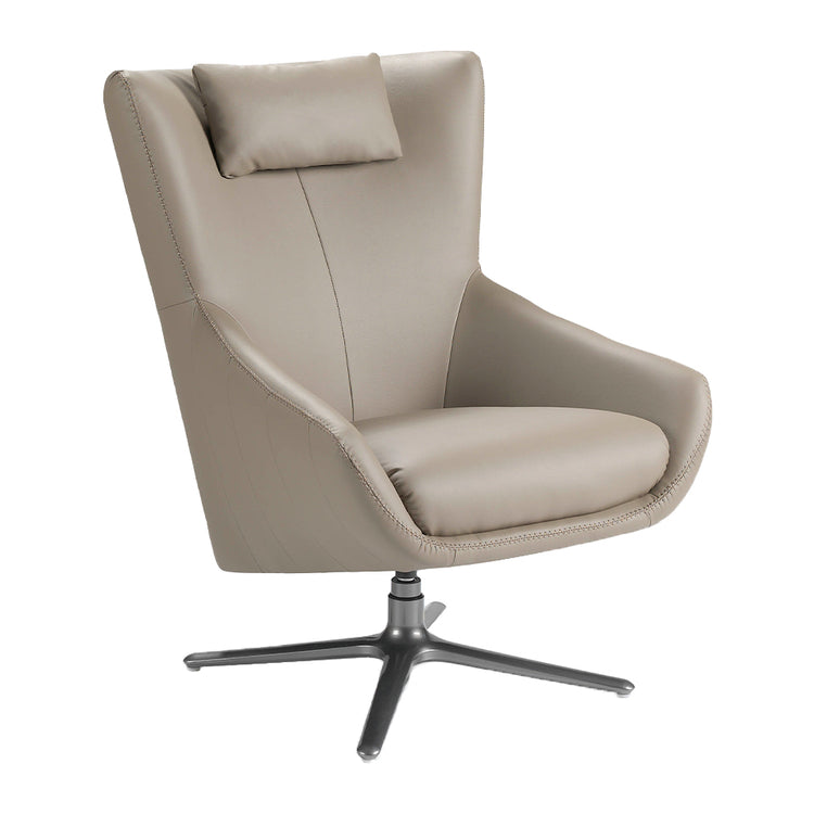 Upholstered in leather armchair with stainless steel - Angel Cerdá S.L