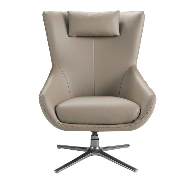 Upholstered in leather armchair with stainless steel - Angel Cerdá S.L