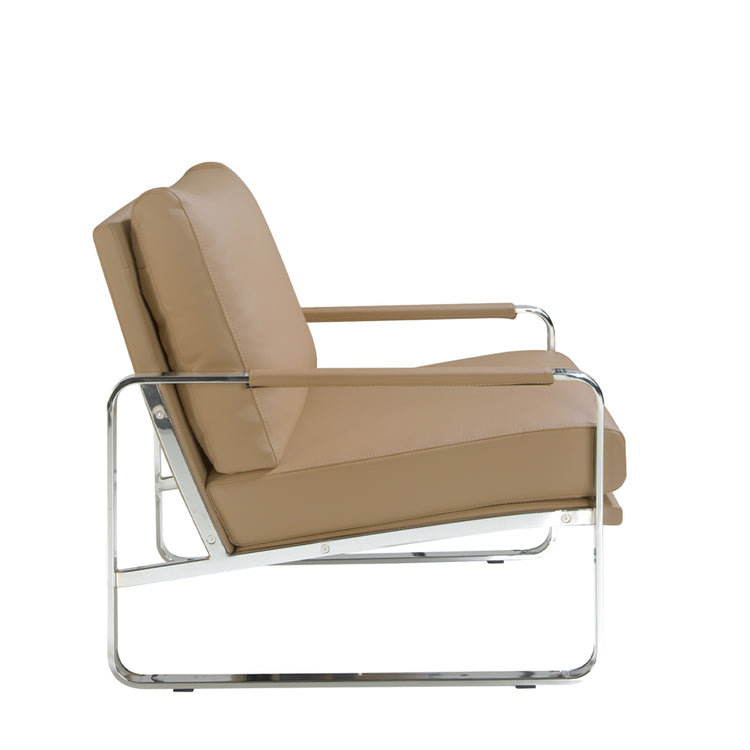 Upholstered armchair with stainless steel frame - Angel Cerdá S.L