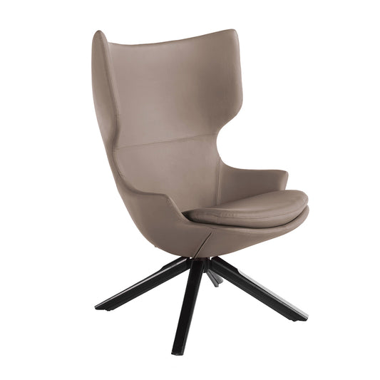 Swivel armchair upholstered with base in wenge - Angel Cerdá