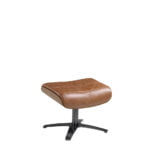 Swivel ottoman upholstered in brown cowhide leather - Angel Cerda S.L