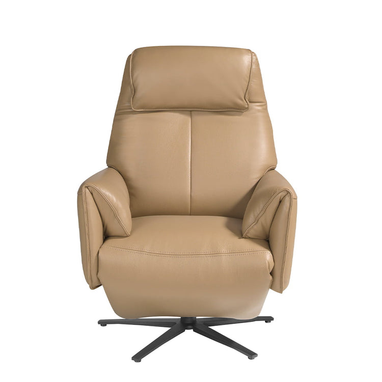 Leather swivel armchair with relax mechanism-Angel Cerdá