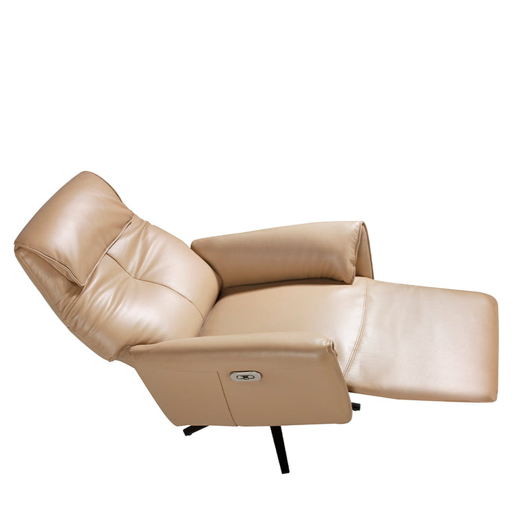 Leather swivel armchair with relax mechanism-Angel Cerdá