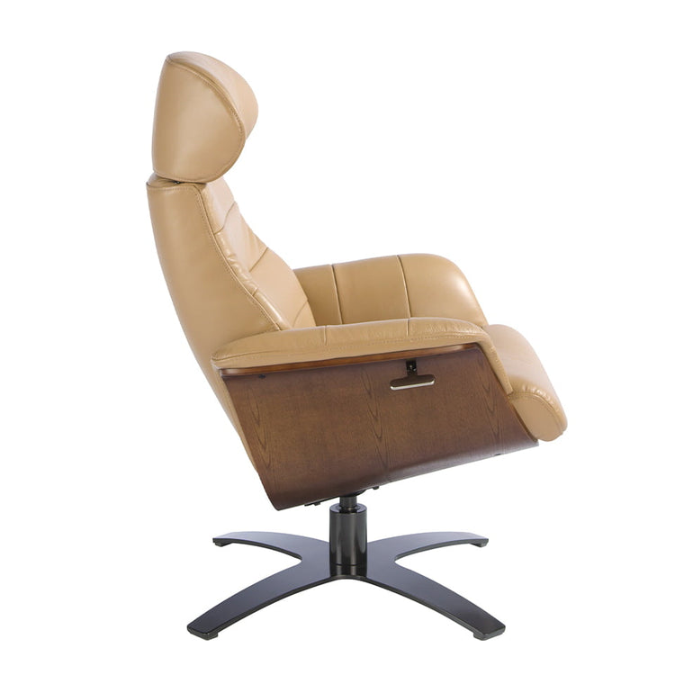 Leather upholstered swivel armchair-Angel Cerdá