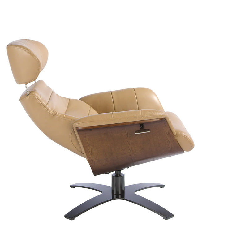 Leather upholstered swivel armchair-Angel Cerdá