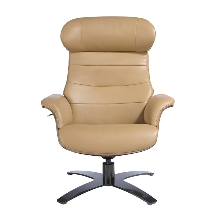 Leather upholstered swivel armchair-Angel Cerdá