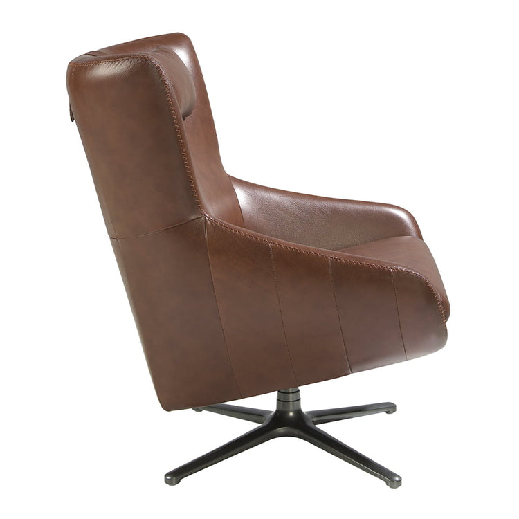 Swivel armchair with leatherette upholstered cushion