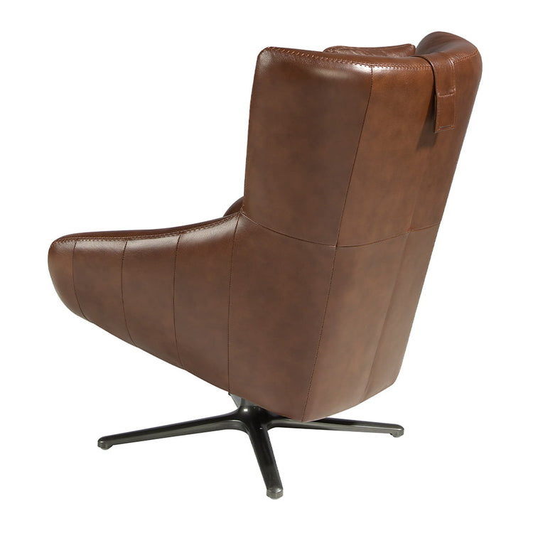 Leather swivel armchair with removable cushion-Angel Cerdá