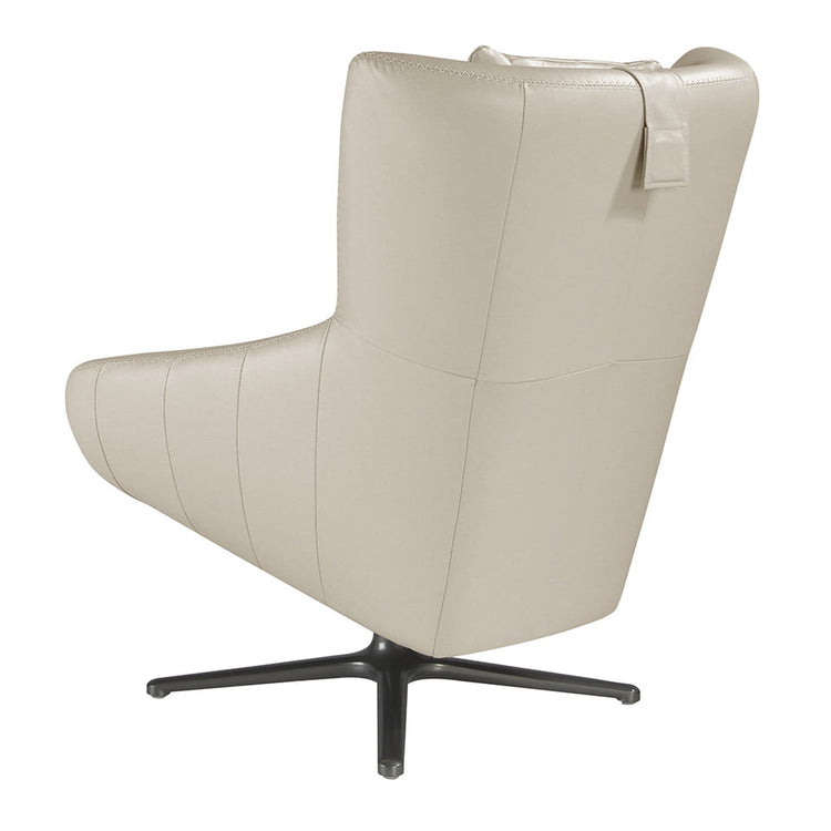 Upholstered in leather armchair with stainless steel - Angel Cerdá S.L