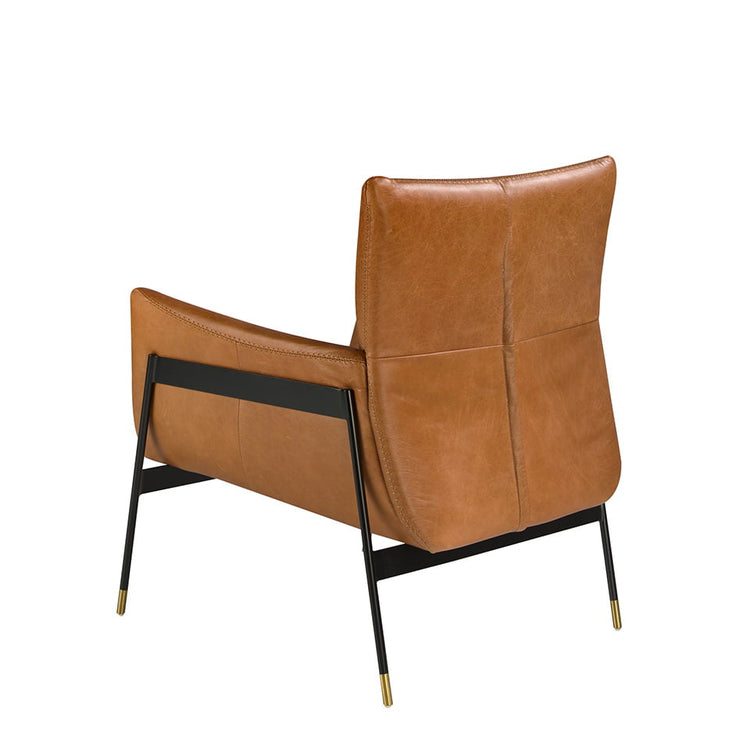 Upholstered leather armchair with steel legs - Angel Cerdá, S.L.