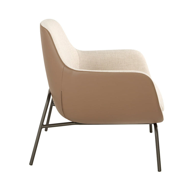 Armchair upholstered in fabric with leatherette backrest-Angel Cerdá