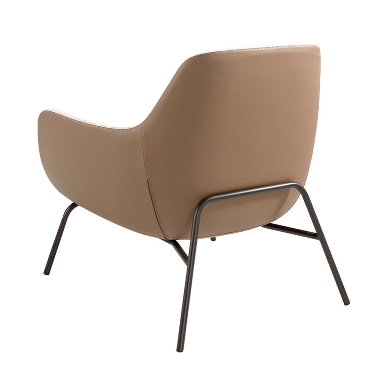 Armchair upholstered in fabric with leatherette backrest-Angel Cerdá