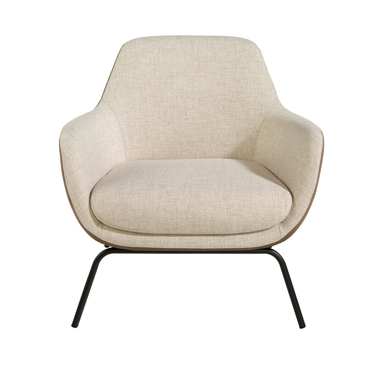 Armchair upholstered in fabric with leatherette backrest-Angel Cerdá