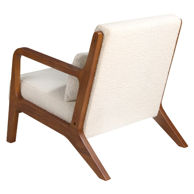 Upholstered armchair in fabric and walnut-Angel Cerdá