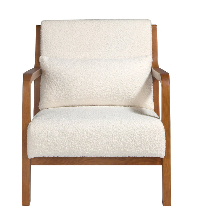 Upholstered armchair in fabric and walnut-Angel Cerdá