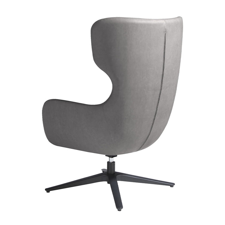 Grey eco-leather and black steel swivel armchair-Angel Cerdá