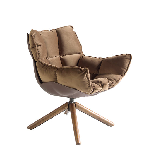 Brown velvet swivel armchair - Angel Cerdá