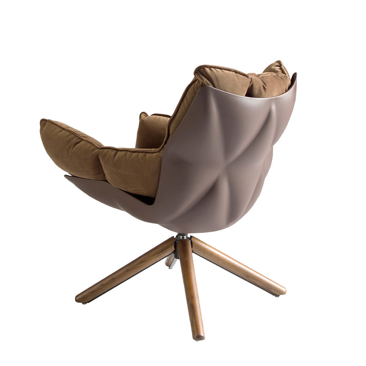 Brown velvet swivel armchair - Angel Cerdá