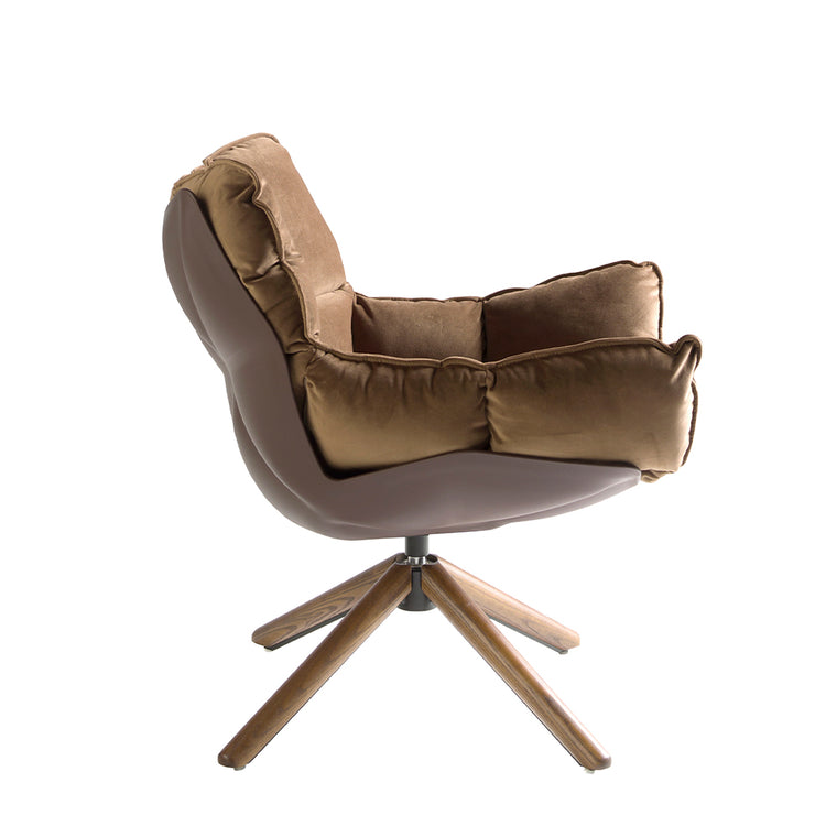 Brown velvet swivel armchair - Angel Cerdá