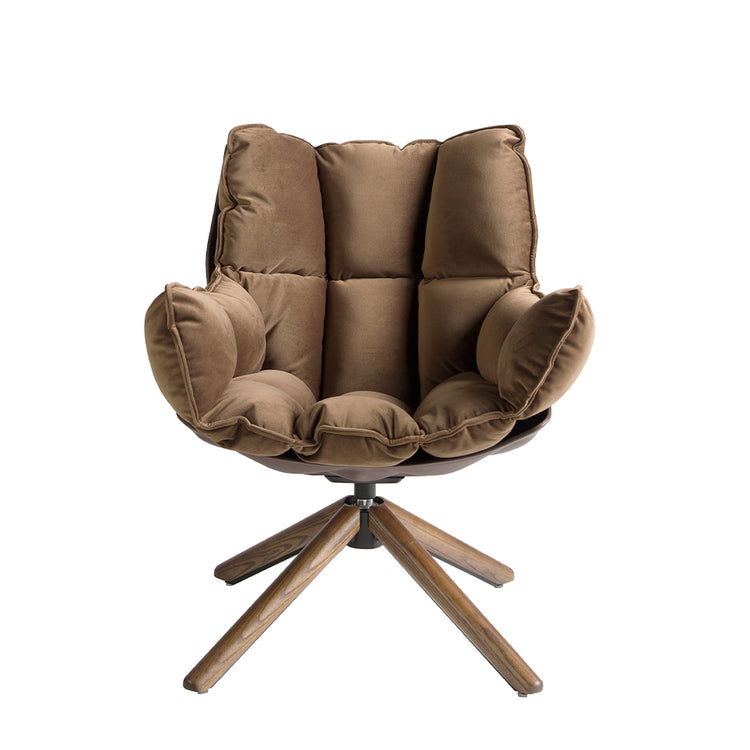 Brown velvet swivel armchair - Angel Cerdá