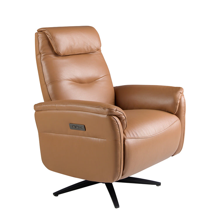 Brown leather swivel armchair - Angel Cerdá