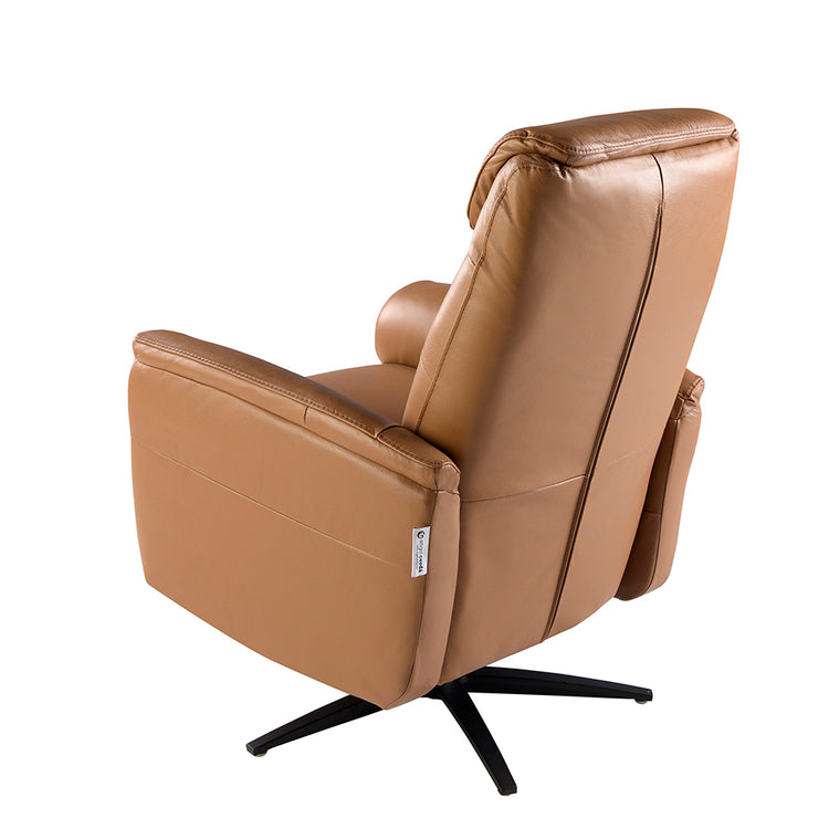 Brown leather swivel armchair - Angel Cerdá