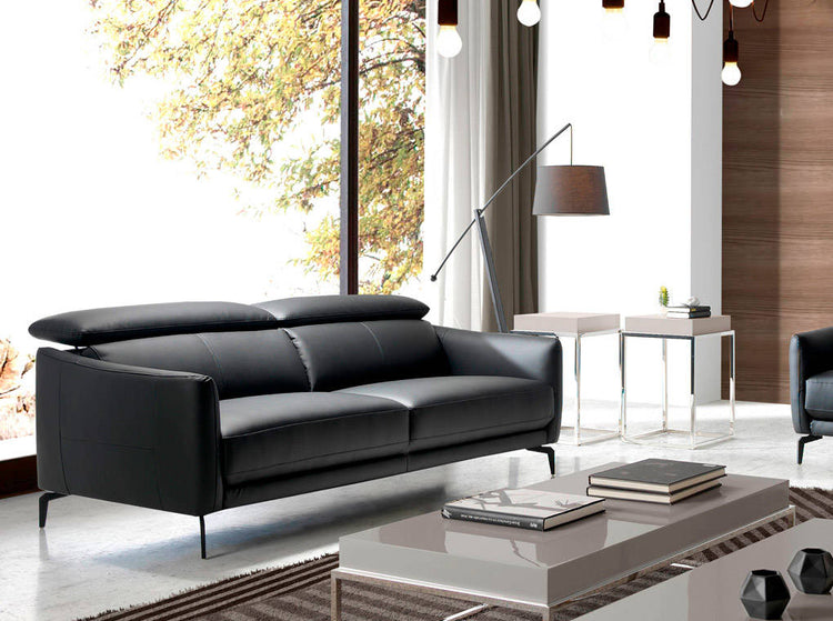 3-seat sofa upholstered in leather with stainless steel - Angel Cerdá S.L