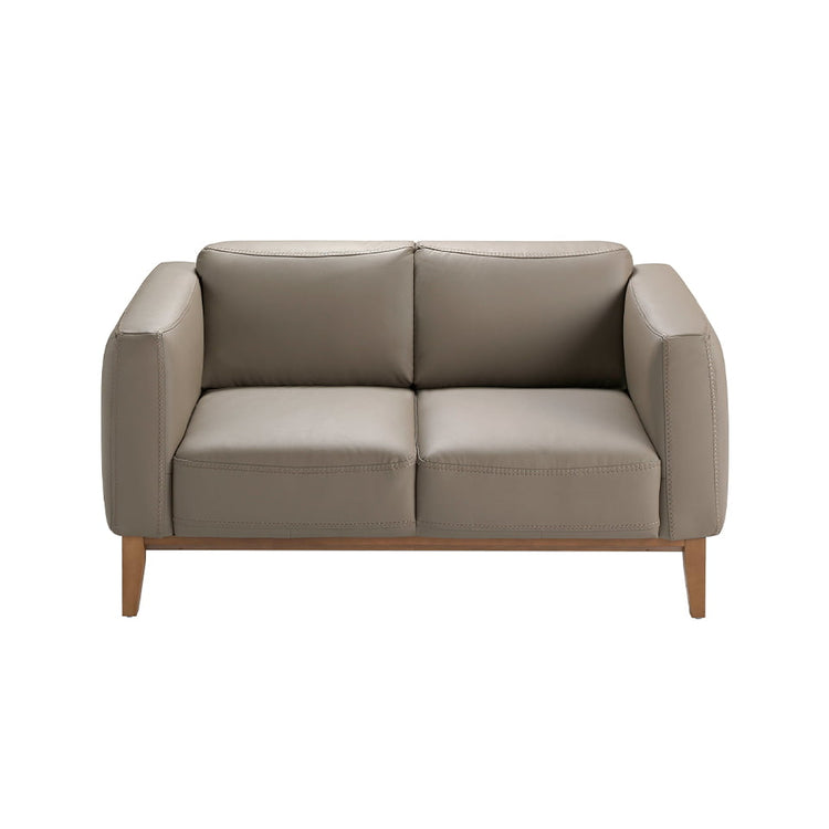 2-seat sofa upholstered in leather with a walnut - Angel Cerdá S.L